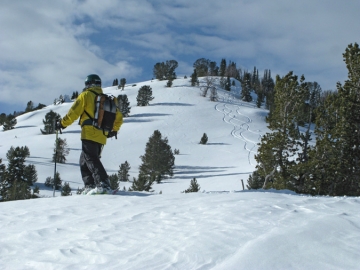Backcountry skiing on Galena Summit
