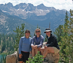 Wilderness hiking sawtooth mountains