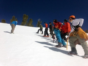 Snow School teaches ice axe and crampon use