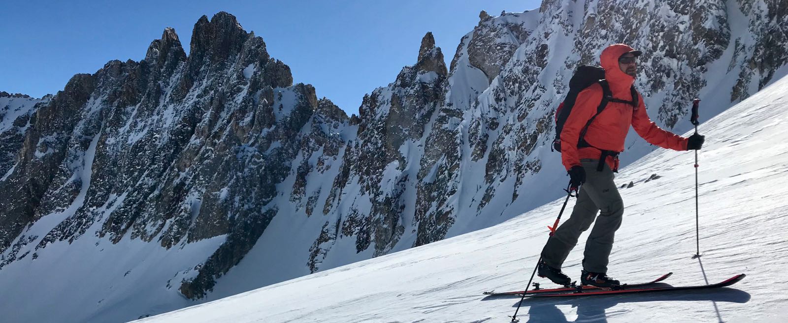 In the Sawtooths on Atomic Backland 95 skis, bindings, and boots